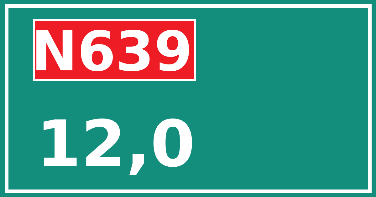 Hectometerbord N639 12,0
