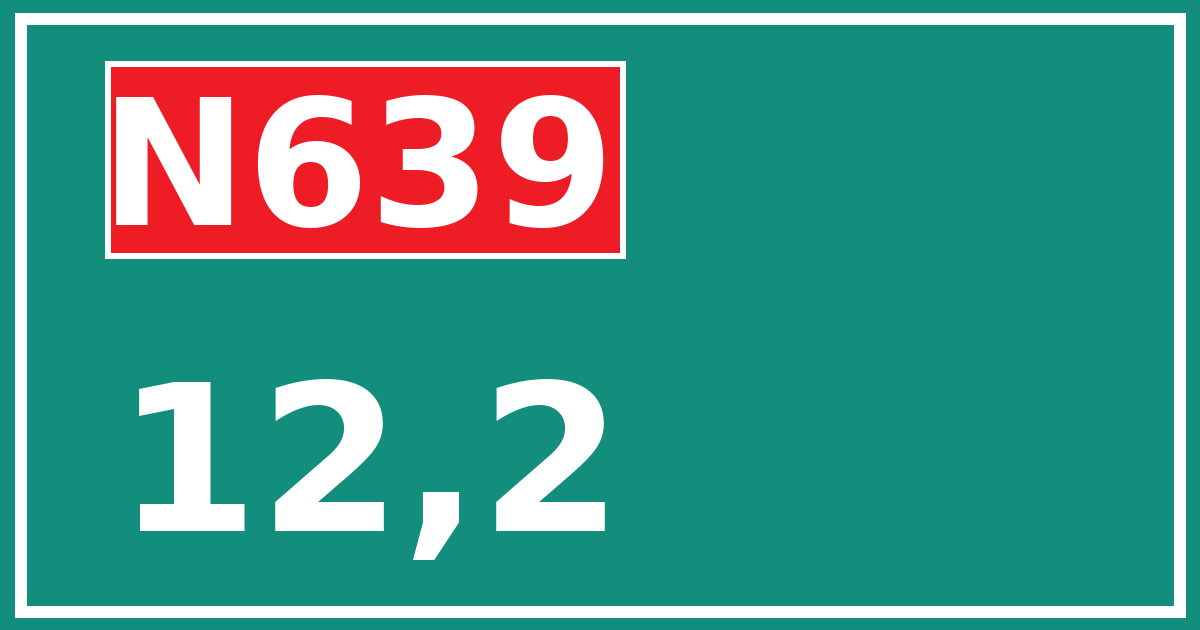 Hectometerbord N639 12,2
