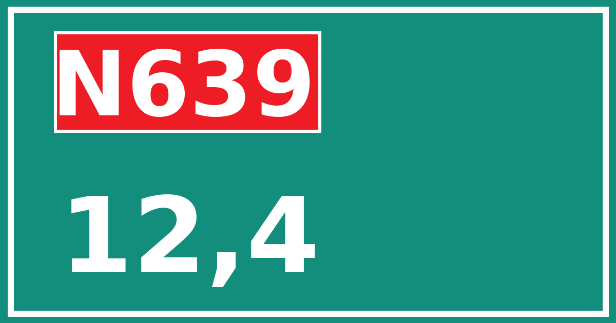 Hectometerbord N639 12,4