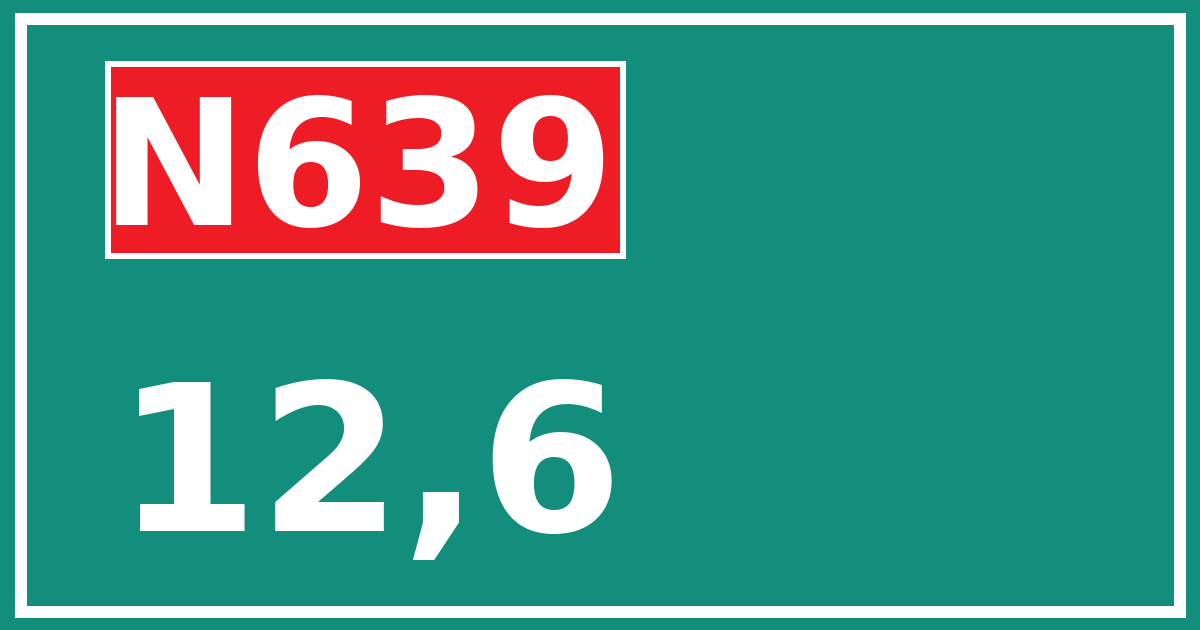 Hectometerbord N639 12,6