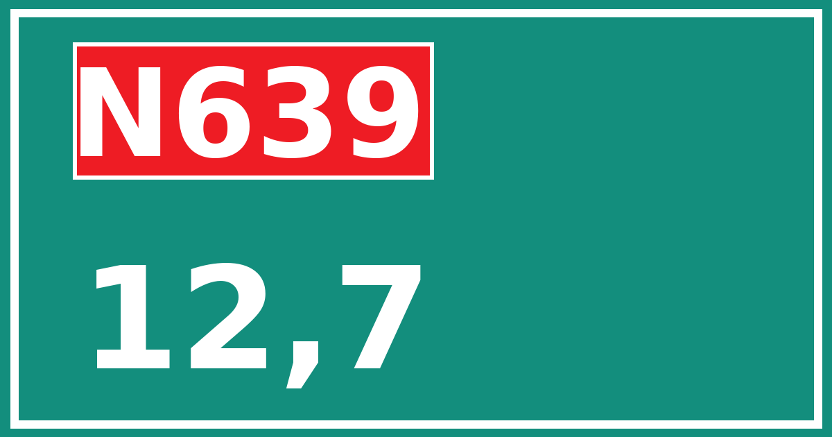 Hectometerbord N639 12,7