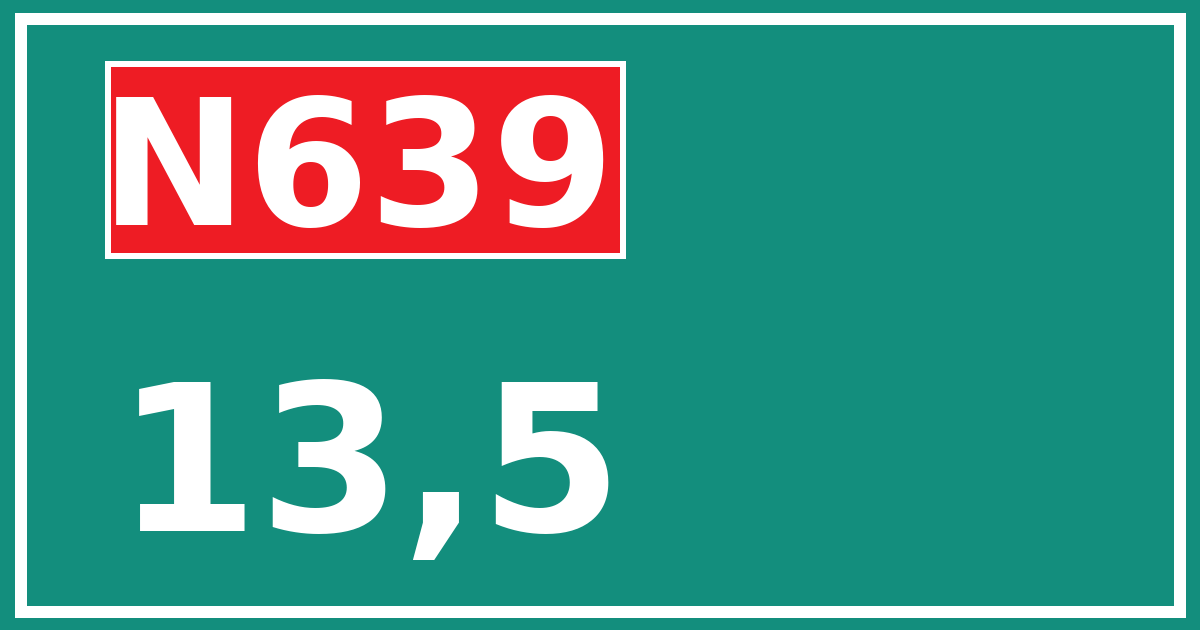 Hectometerbord N639 13,5