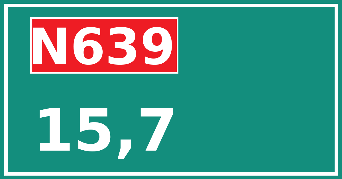 Hectometerbord N639 15,7