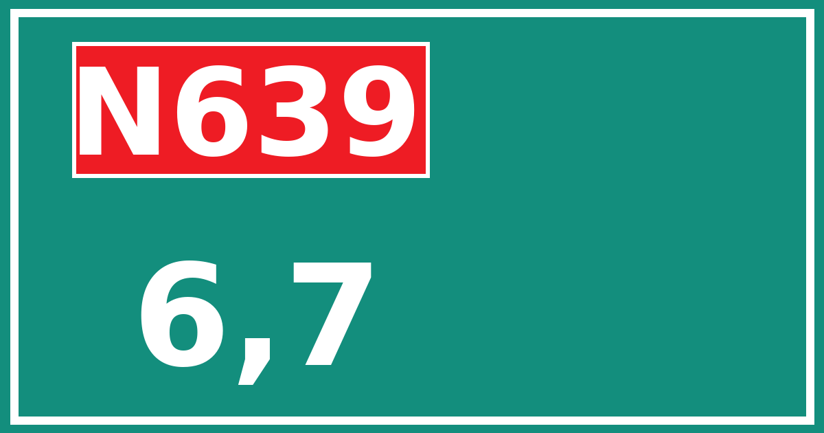 Hectometerbord N639 6,7