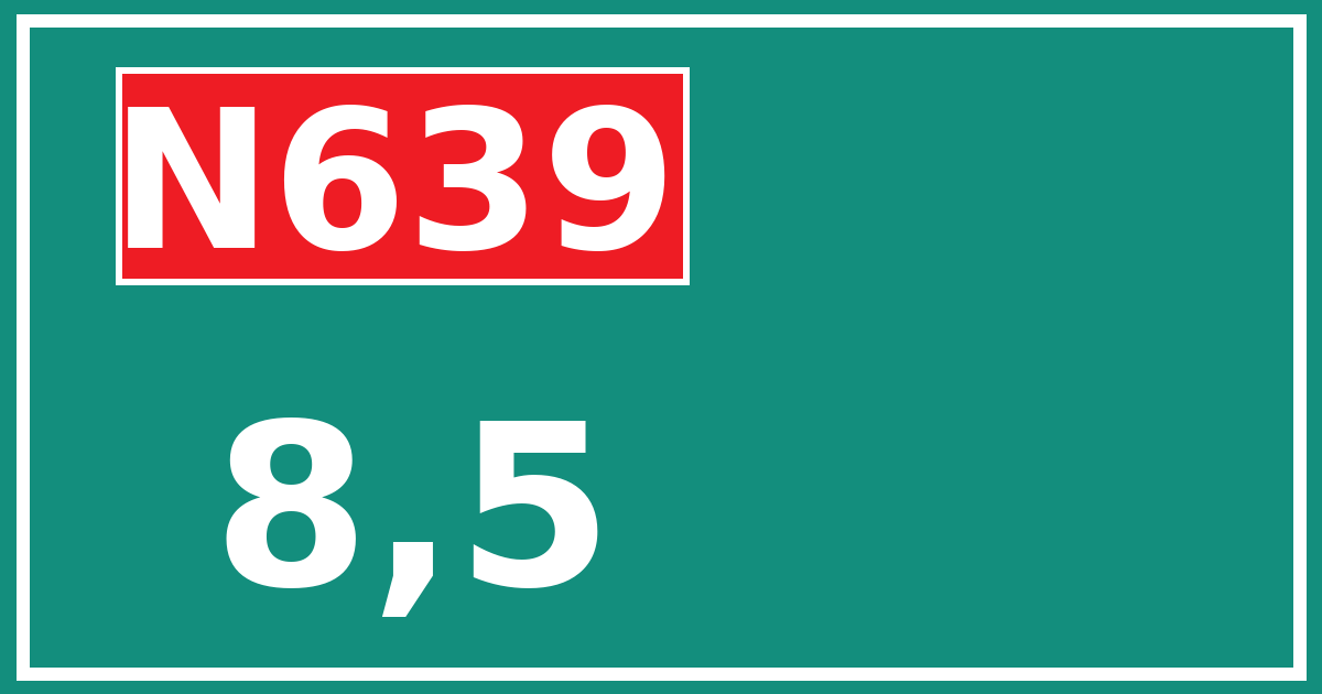 Hectometerbord N639 8,5