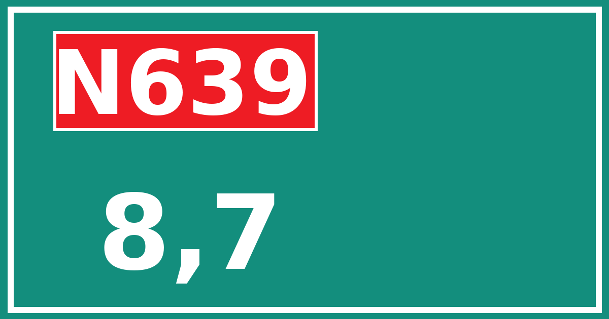 Hectometerbord N639 8,7