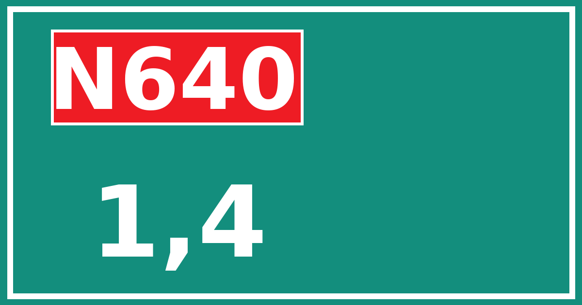 Hectometerbord N640 1,4