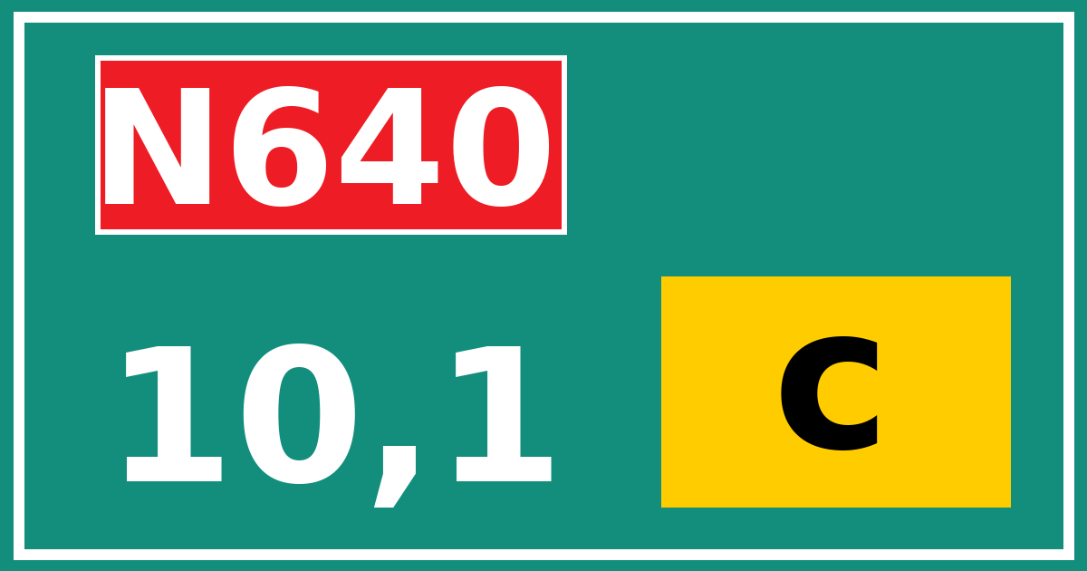 Hectometerbord N640 10,1 letter c