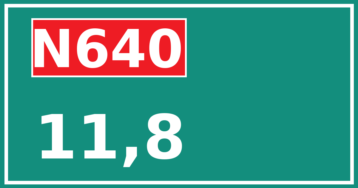 Hectometerbord N640 11,8