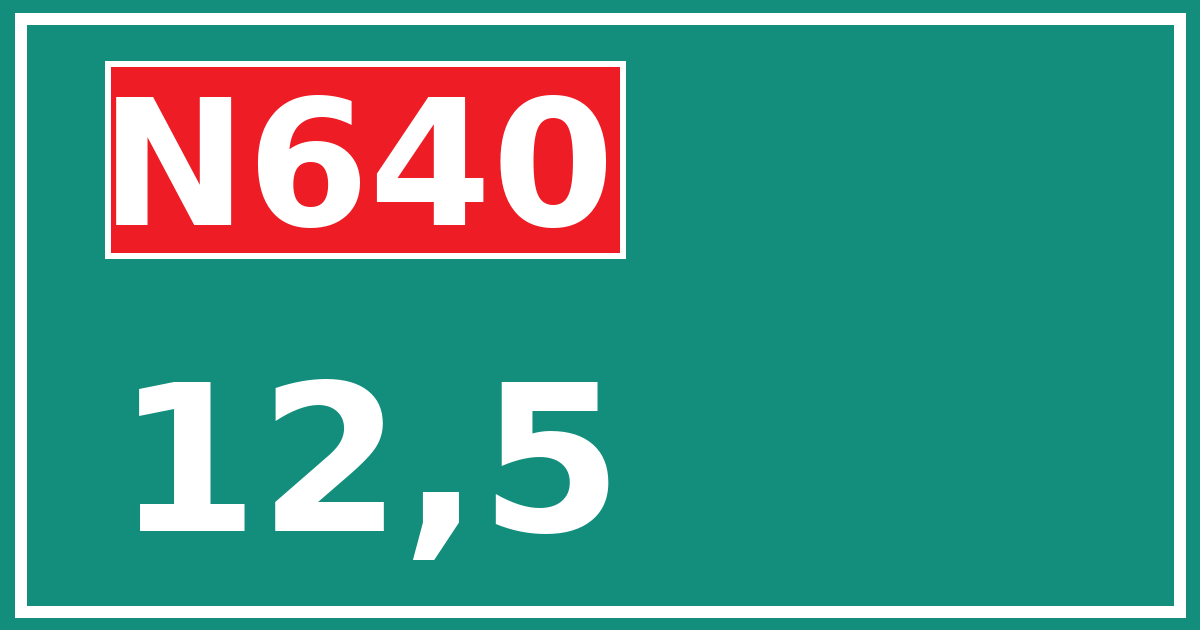 Hectometerbord N640 12,5