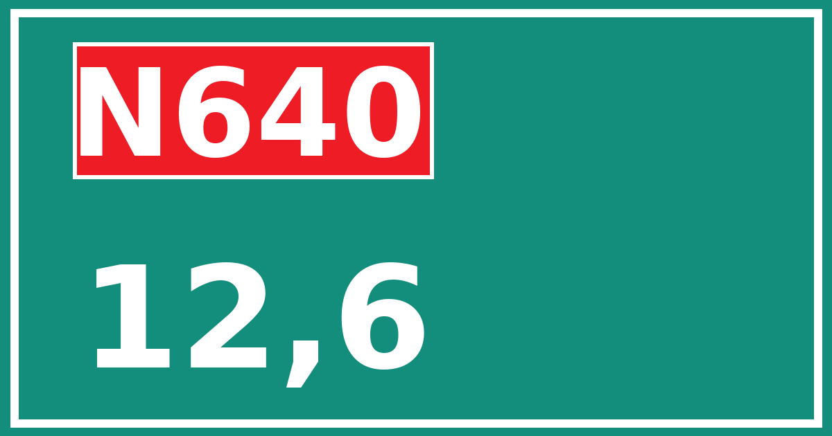 Hectometerbord N640 12,6
