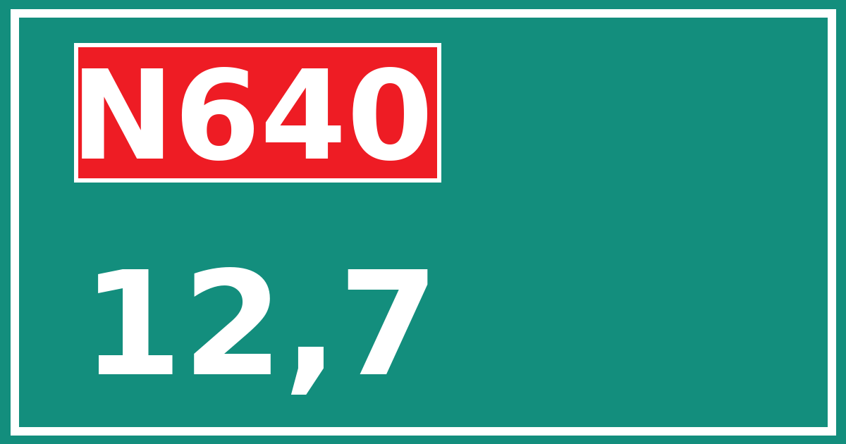 Hectometerbord N640 12,7