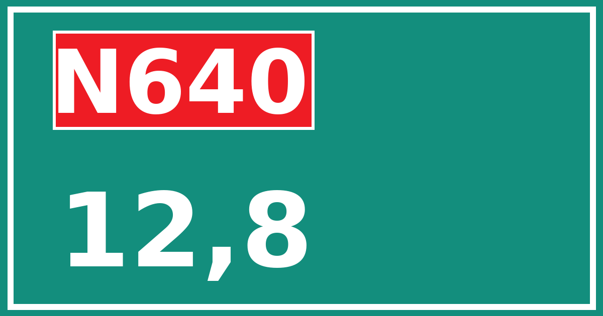 Hectometerbord N640 12,8