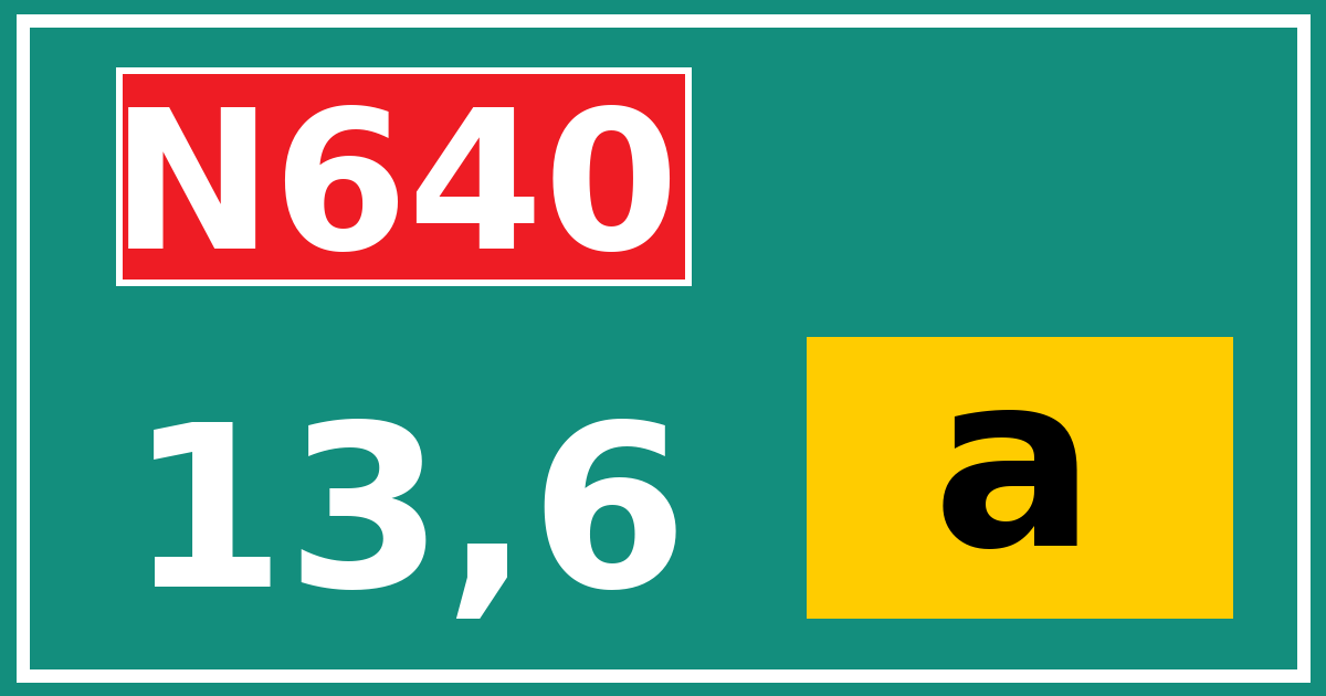 Hectometerbord N640 13,6 letter a