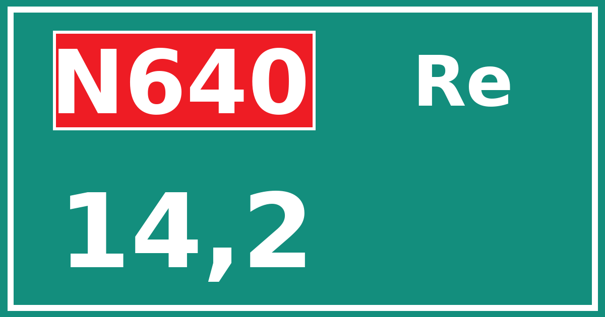 Hectometerbord N640 14,2 zijde Re