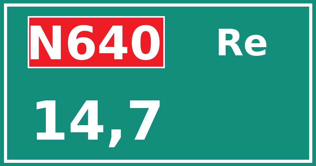 Hectometerbord N640 14,7 zijde Re