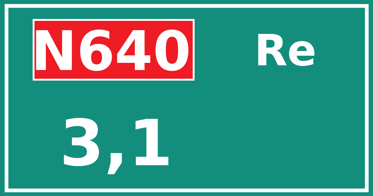 Hectometerbord N640 3,1 zijde Re