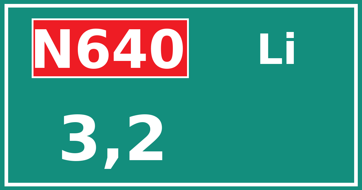 Hectometerbord N640 3,2 zijde Li