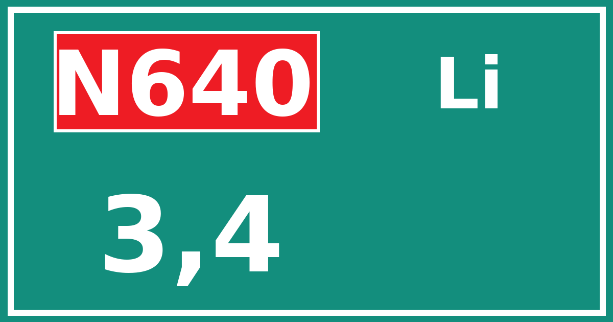 Hectometerbord N640 3,4 zijde Li