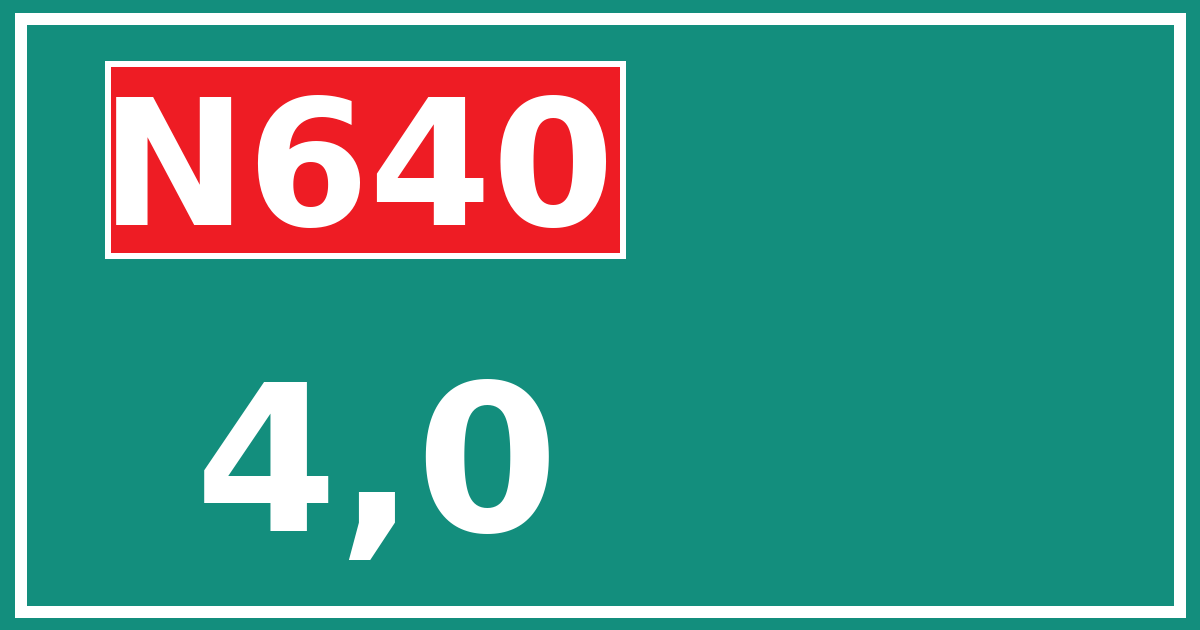 Hectometerbord N640 4,0