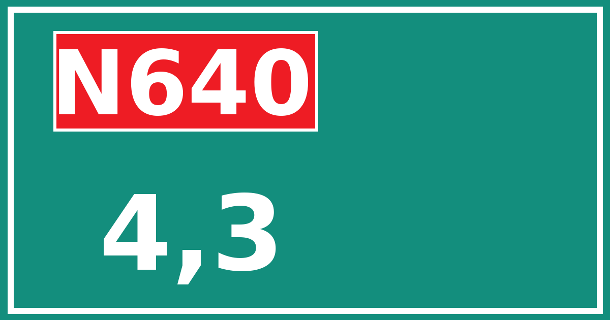 Hectometerbord N640 4,3