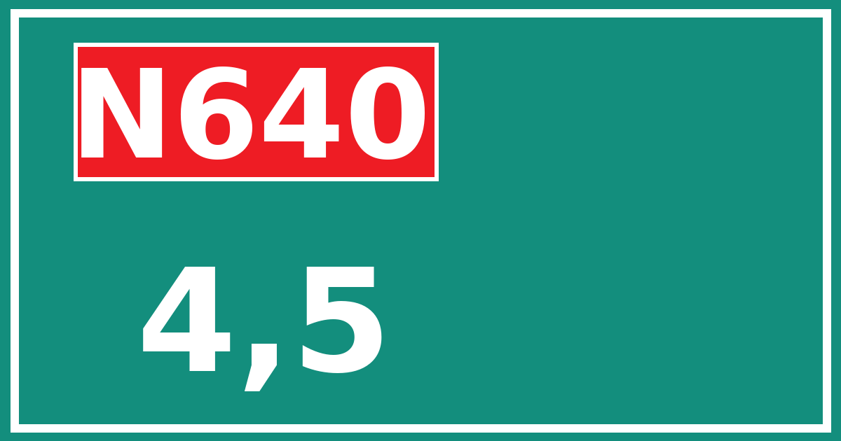 Hectometerbord N640 4,5
