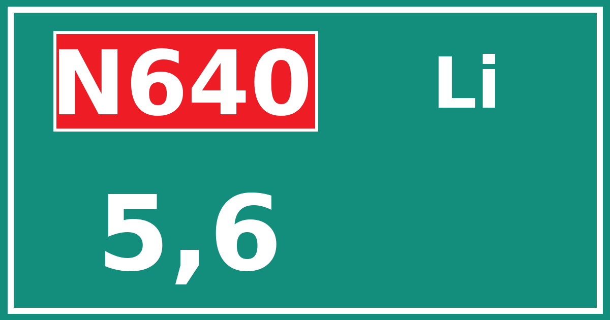 Hectometerbord N640 5,6 zijde Li