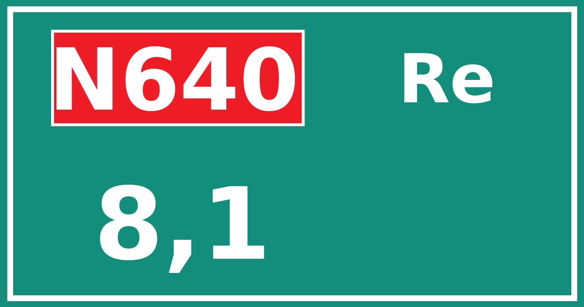 Hectometerbord N640 8,1 zijde Re