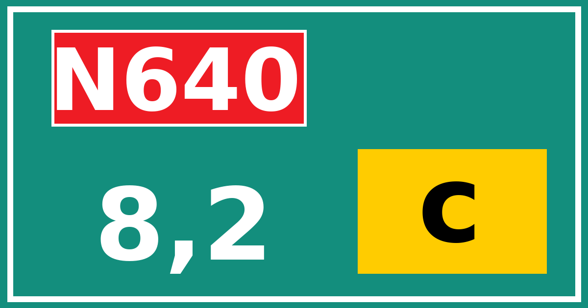 Hectometerbord N640 8,2 letter c
