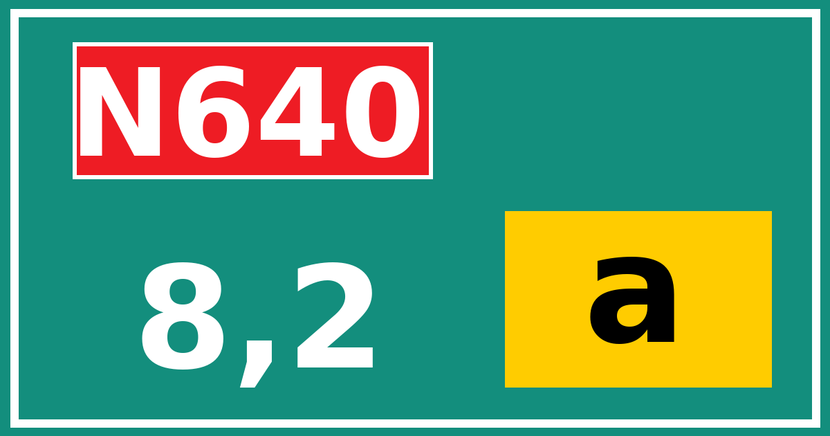 Hectometerbord N640 8,2 letter a