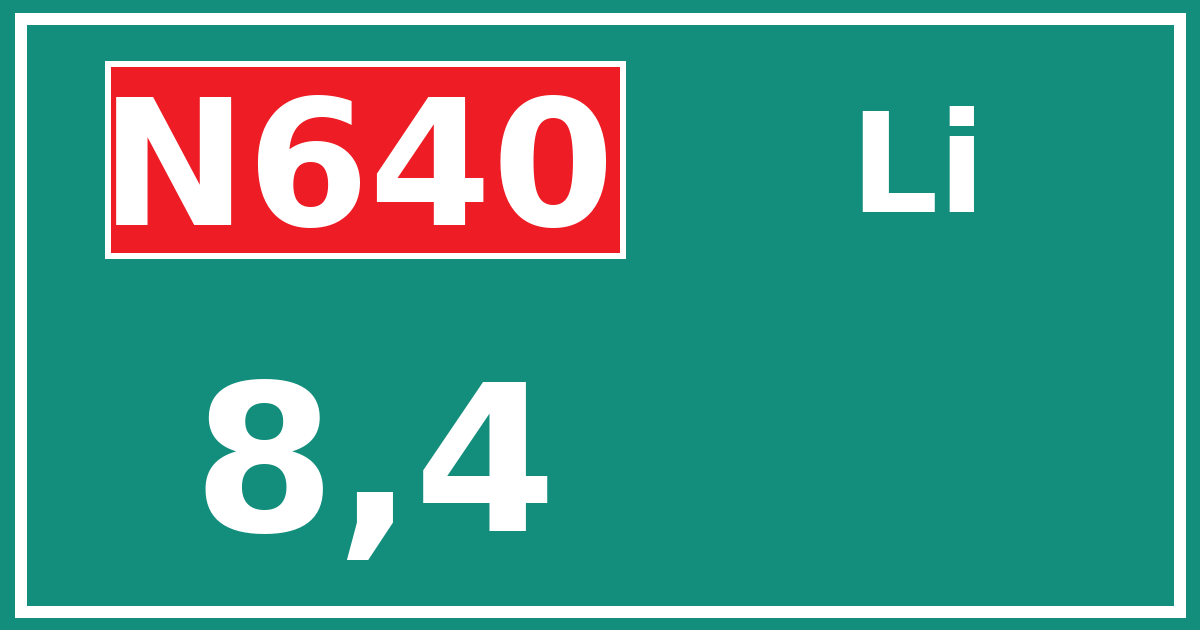 Hectometerbord N640 8,4 zijde Li