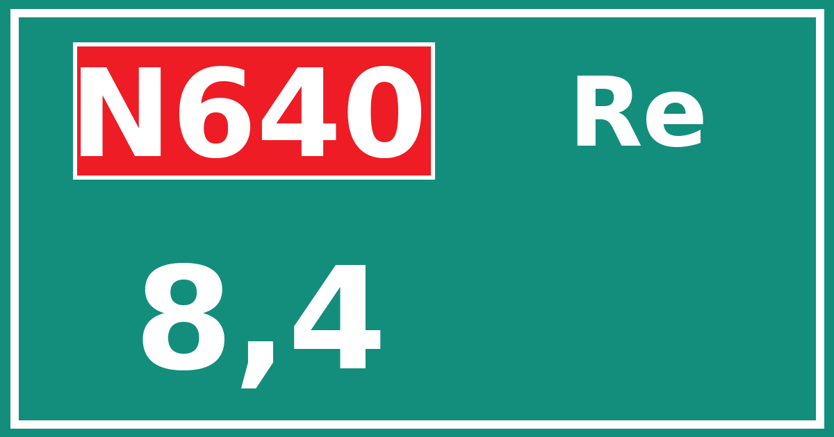 Hectometerbord N640 8,4 zijde Re