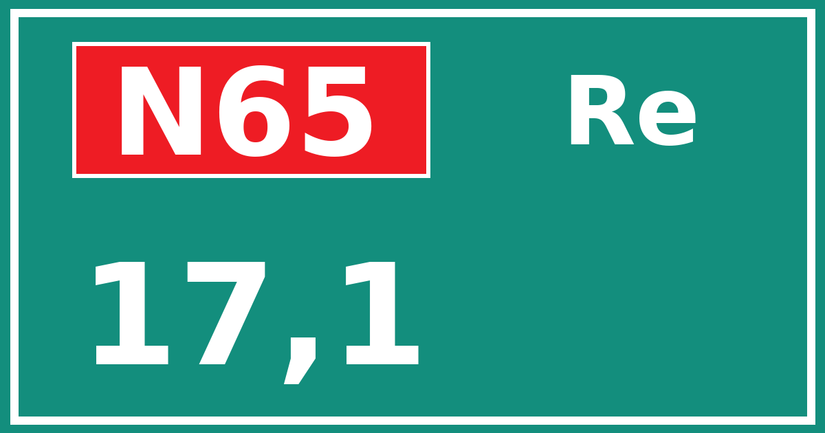 Hectometerbord N65 17,1 zijde Re