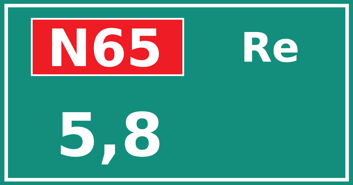 Hectometerbord N65 5,8 zijde Re