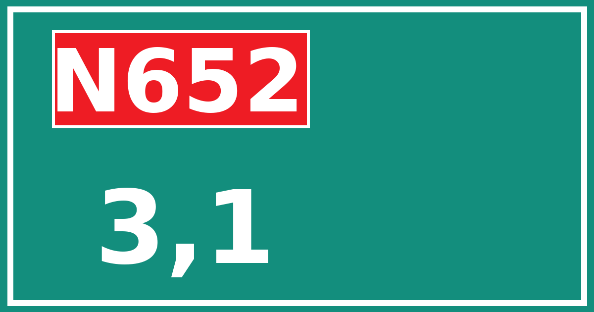 Hectometerbord N652 3,1