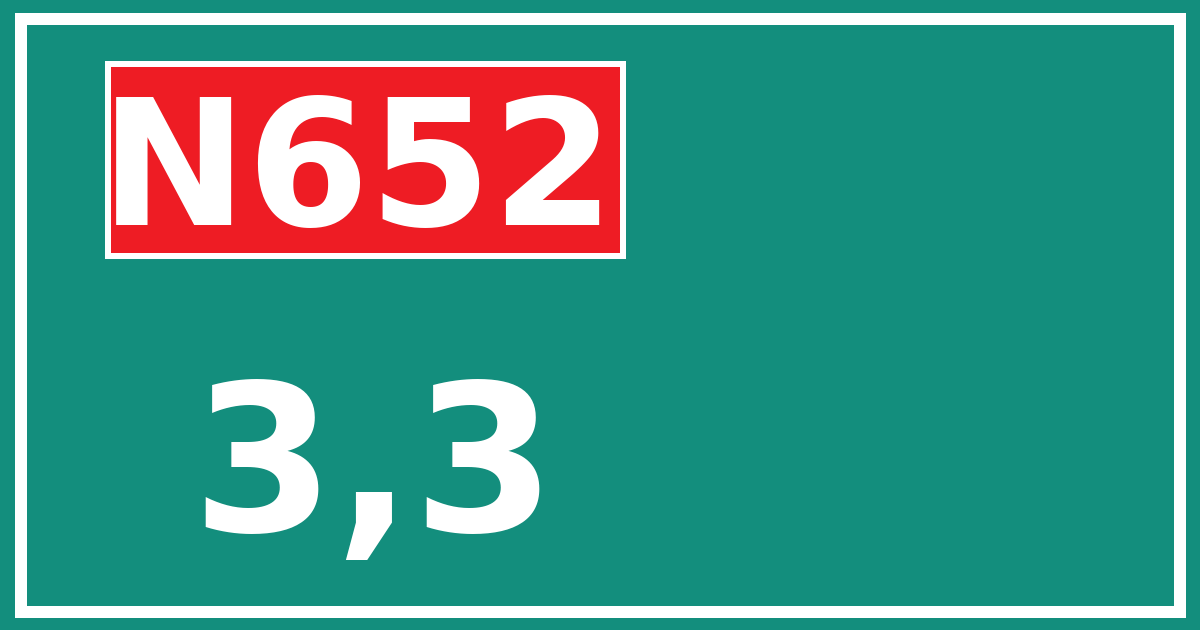 Hectometerbord N652 3,3