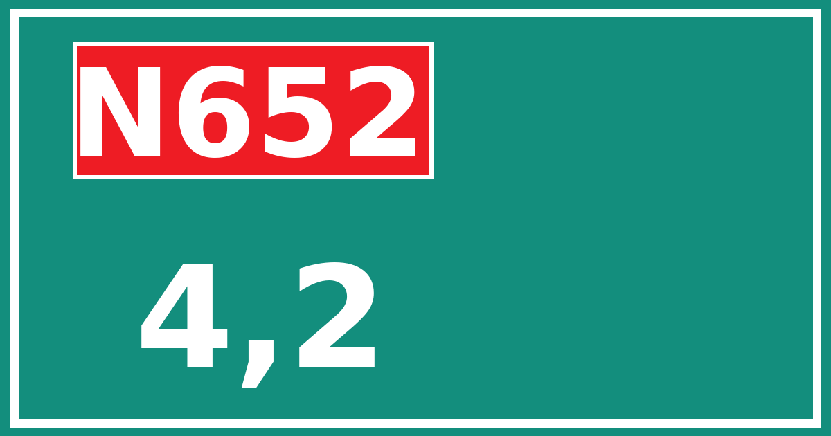 Hectometerbord N652 4,2
