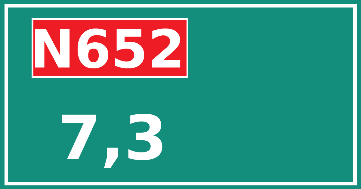 Hectometerbord N652 7,3