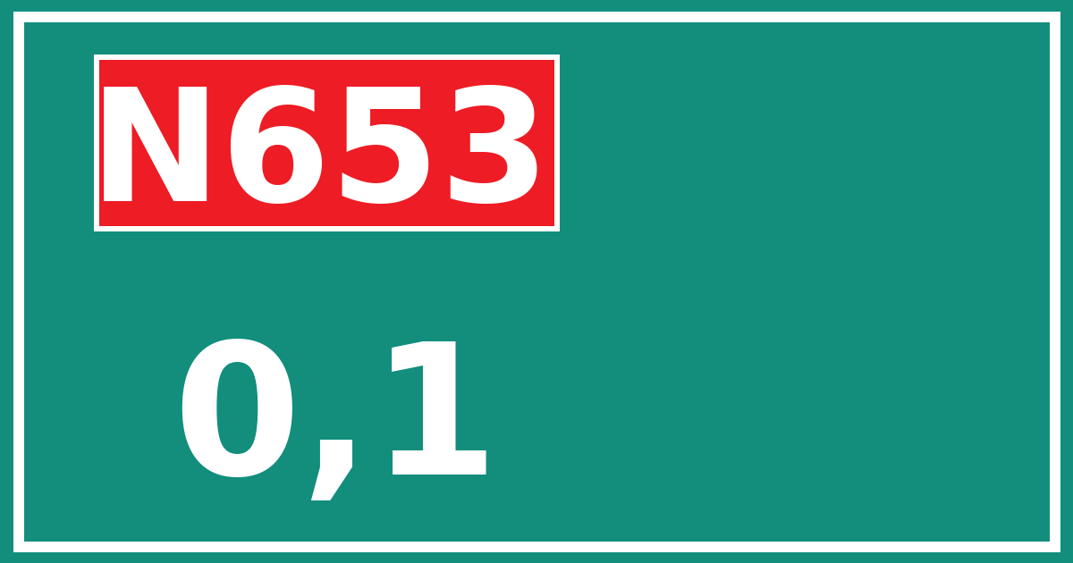 Hectometerbord N653 0,1