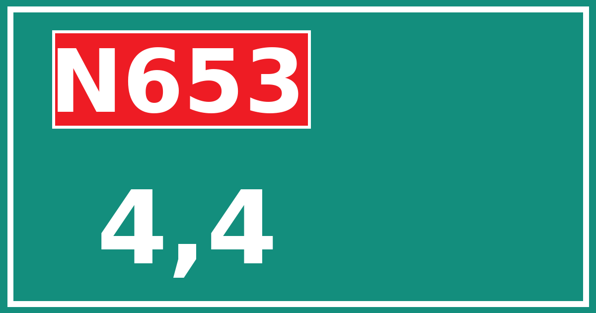 Hectometerbord N653 4,4