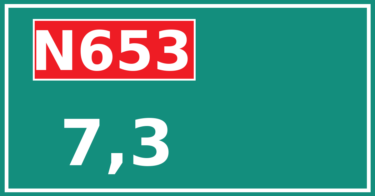 Hectometerbord N653 7,3