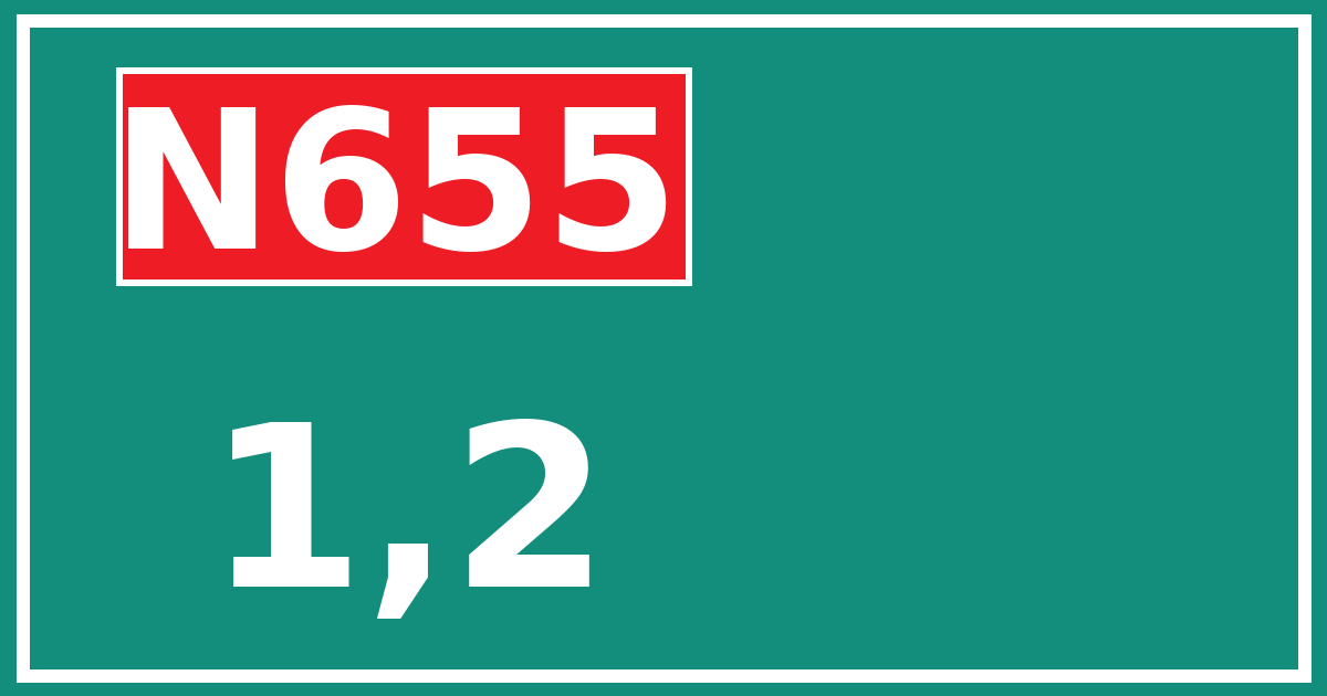 Hectometerbord N655 1,2