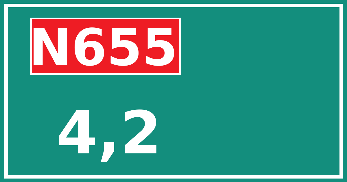 Hectometerbord N655 4,2