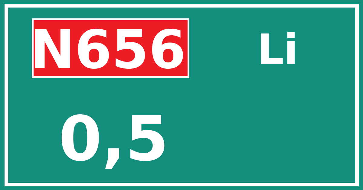 Hectometerbord N656 0,5 zijde Li