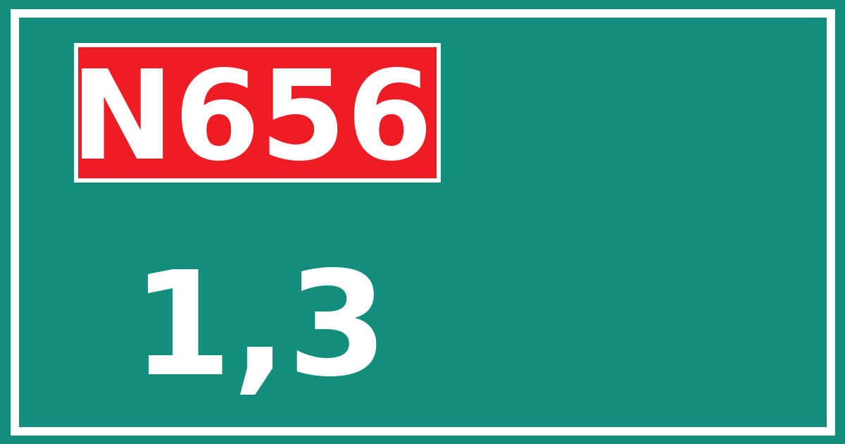 Hectometerbord N656 1,3