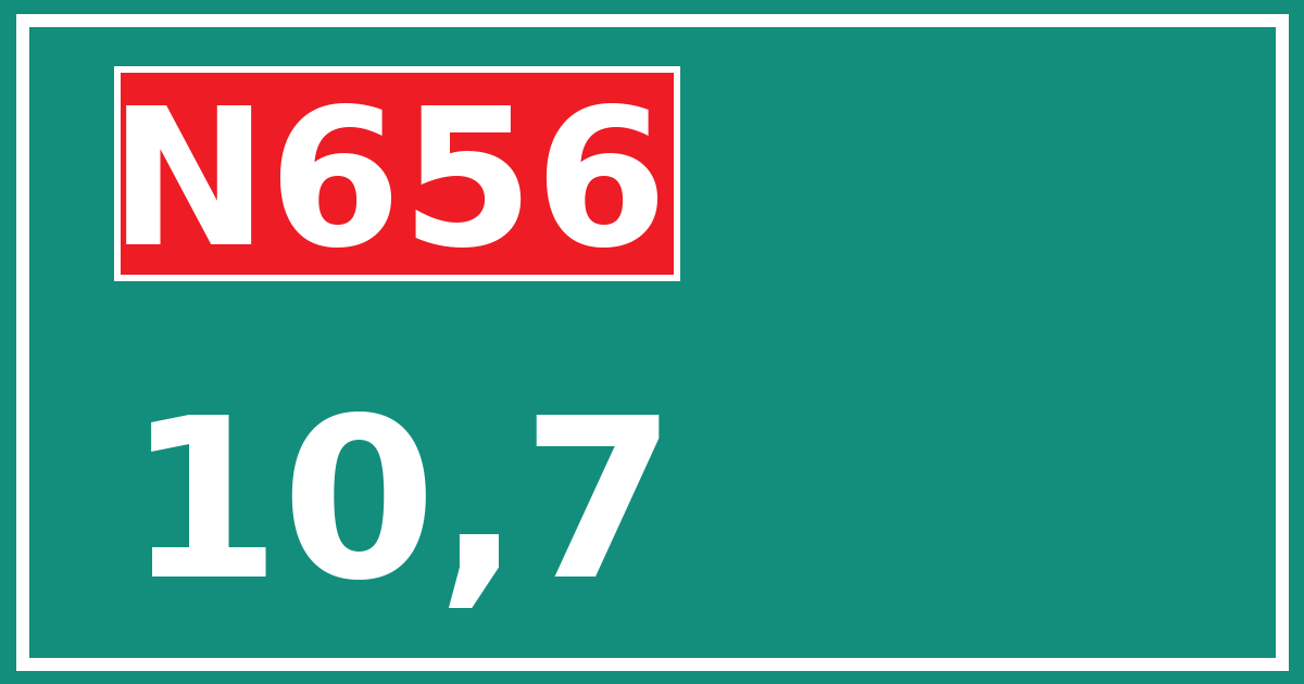 Hectometerbord N656 10,7