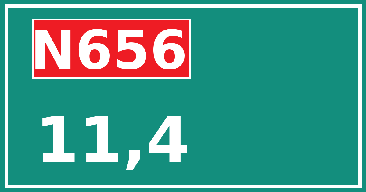 Hectometerbord N656 11,4