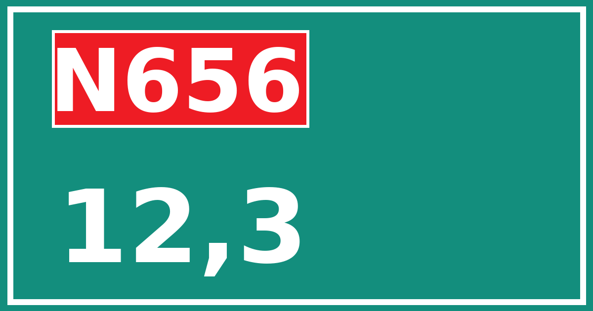 Hectometerbord N656 12,3