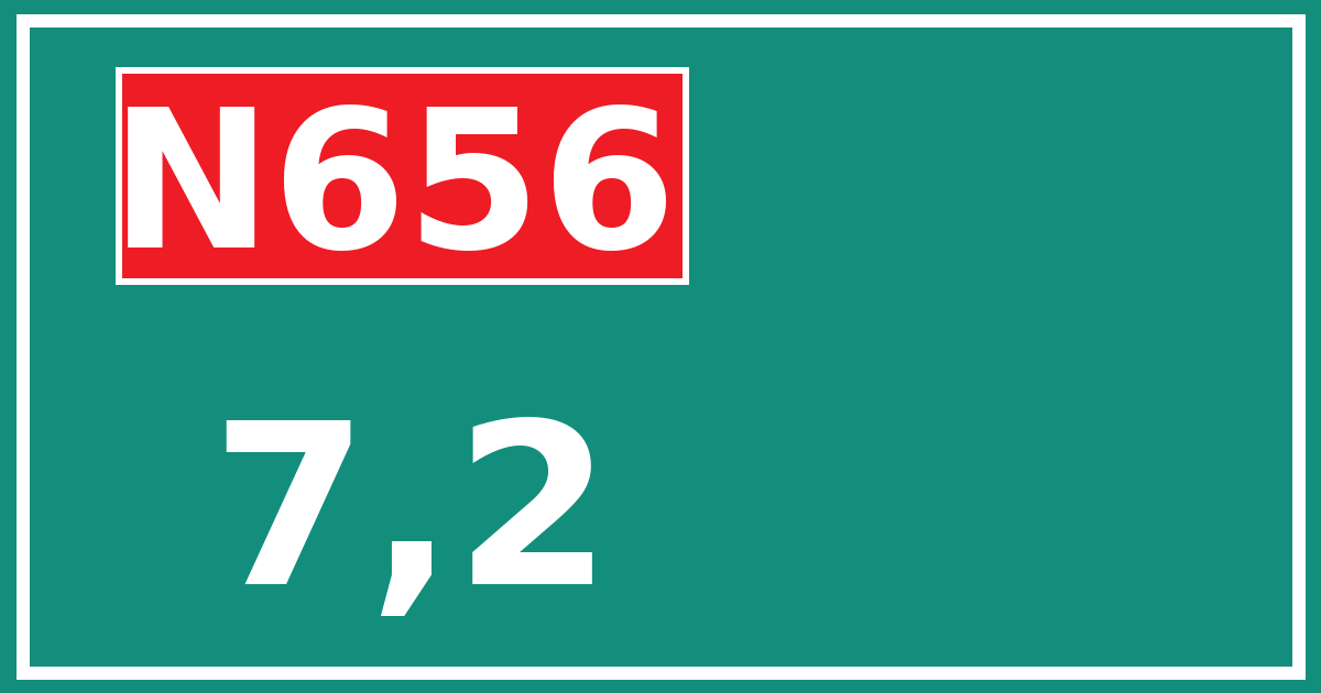 Hectometerbord N656 7,2
