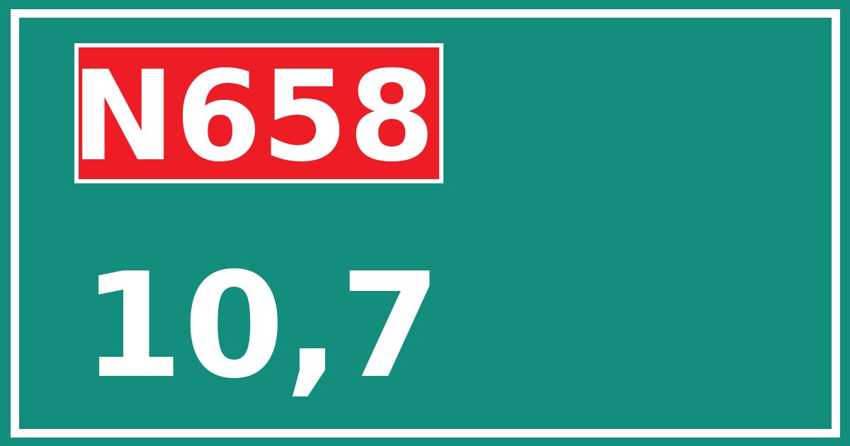 Hectometerbord N658 10,7